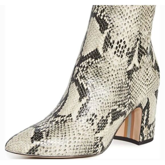 Sam Edelman Hilty snakeskin point toe heeled bootie 8 - Picture 1 of 11